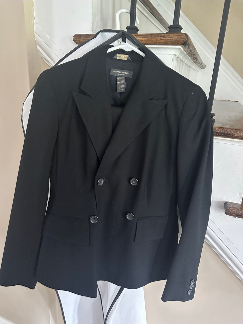 Banana Republic Women's Black Double-Breasted Blazer